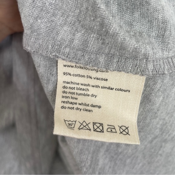 Folk Clothing ‘Money’ T Shirt Pocket Tee Grey Mens Size 4 Large - RRP £65 BNWT - Picture 4 of 7